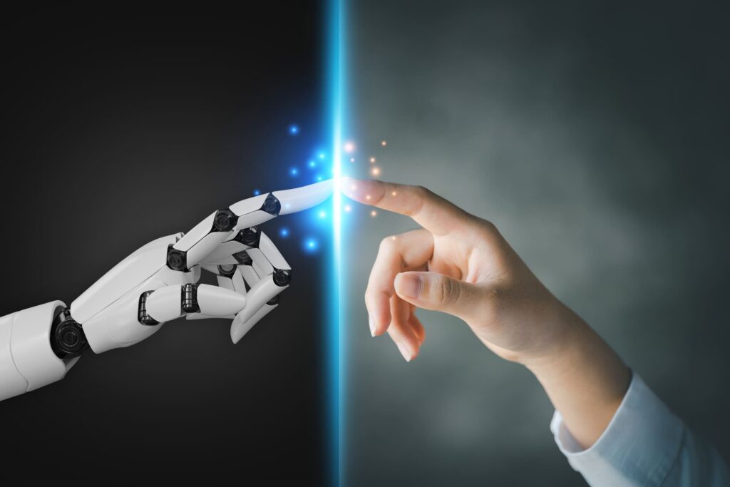 connection entre l'intelligence artificielle et l'humain